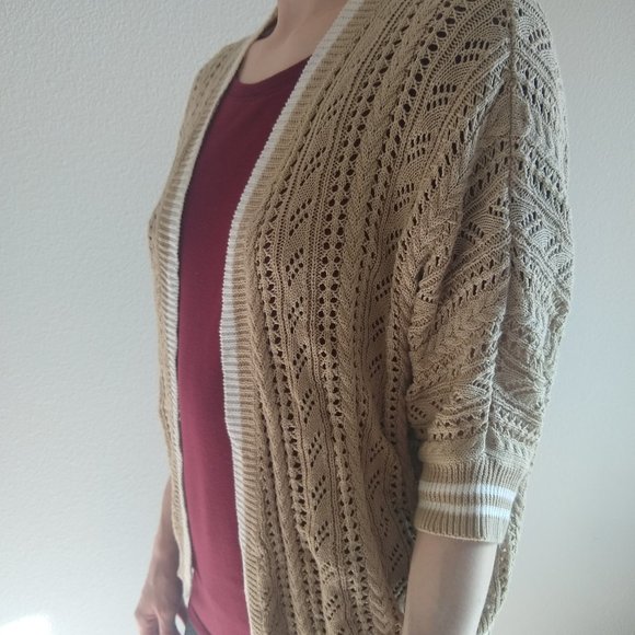 RETRO-ology Cardigan, Tan, Size M - Picture 2 of 7